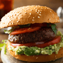 Foto de Mexicana: carne de vacuno, guacamole, queso Holland Hot Chily, lechuga, tomate y guindilla