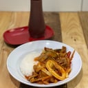 Foto de Cerdo Y Calamar Con Arroz