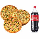 Foto de Promo Completa: 1 pizza mozarella + 1 pizza napolitana + 1 pizza jamón + 1 coca 1.5 litros + 4 cerveza stella artois x 473