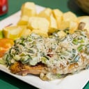 Foto de Pollo al verdeo c/papas españolas