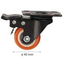 Foto de RUEDA PVC ANTE 40MM C/FRENO (ROJO/NEGRO)