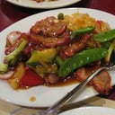 Foto de chancho con verduras con chaufa 
