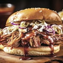Foto de PULLED PORK BURGUER + FRITAS