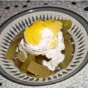 Foto de Melón osmotizado con yogurt griego y helado de mango