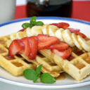 Foto de Wafle, frutas y miel