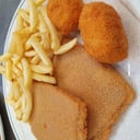 Foto de San jacobos con croquetas y patatas