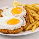 Foto de Milanesa de carne a caballo con papas fritas 