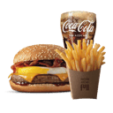 Foto de Gran Hamburguesa con papas y bebida