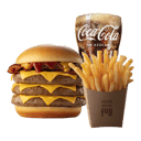 Foto de Hamburguesa Max Triple con papas y bebida