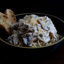 Foto de Pasta con pollo y champiñon 