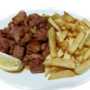 Foto de Carne de fiesta (cochino) y Papas fritas