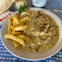Foto de Pollo al puerro con fritas