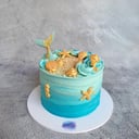 Foto de Torta en buttercream tematica sirenas