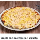 Foto de pizzeta con 2 gustos
