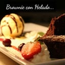 Foto de Brownie con helado de vainilla
