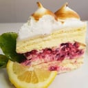 Foto de Torta panqueque pie de limón frambuesa