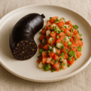 Foto de Morcilla vasca con ensalada criolla
