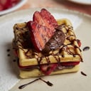 Foto de Waffle con nutella y Frutilla