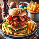 Foto de Fried Chicken & Bacon Burger