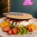 Foto de oblea con fruta