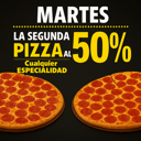 Foto de Martes la segunda pizza al 50% Menciona la promoción al hacer tú pedido