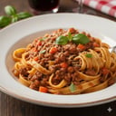 Foto de Tallaines con salsa boloñesa