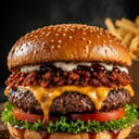 Foto de Hamburguesa Americana + Papas Fritsas
