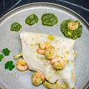 Foto de Crepe Pollo al pesto con Camarones