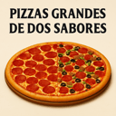 Foto de Las pizzas grandes las puedes pedir combinadas de 2 sabores