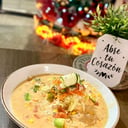 Foto de Pollo con verduras en salsa primavera.