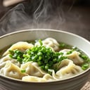 Foto de sopa de gyoza (pollo) o (cerdo)
