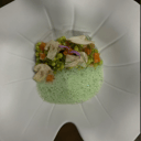 Foto de Oricio, guisante lagrima a la brasa y jugo de alcachofas