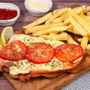 Foto de Milanesa napolitana acompaña puré de papa, papa frita o ensalada