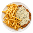 Foto de Milanesa Roquefort de Pollo con guarnición