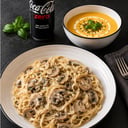 Foto de Pasta + crema/sopa + bebida