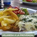 Foto de MILANESA DE CARNE A LA PROVENZAL CON FRITAS