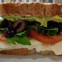 Foto de Sándwich vegetariano con bebida