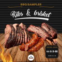 Foto de BBQ SAMPLER, 1/2 COSTILLAR, 500GR BRISKET & SAUSAGE