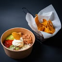 Foto de BOWL CERDITA SAGRADA. Cerdo asado, frijolitos, queso mozzarella,