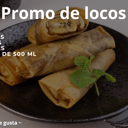Foto de 12 hot rolls + 12 variadas + 3 harumakis + 2 gaseosas de 500 cc