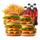 Foto de PROMO X4 - 2 Combos de Hamburguesa Doble + 2 Combos de Hamburguesa con Queso