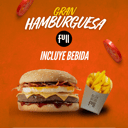 Foto de Combo Gran Hamburguesa + Papas fritas + Bebida