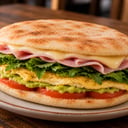 Foto de Sandwich en Pan Arabe de jamon y queso