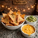 Foto de Porción de Nachos con Cheddar y Guacamole