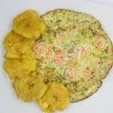 Foto de Camaron + patacones +cafe