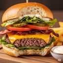 Foto de Hamburguesa con papa frita