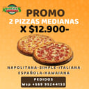 Foto de 2 pizzas medianas x $12.900