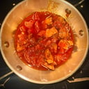 Foto de Pisto con tomate casero y Secreto Ibérico