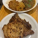 Foto de Chuleta con menestra de frijól