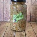 Foto de berenjena con cebolla y morrón